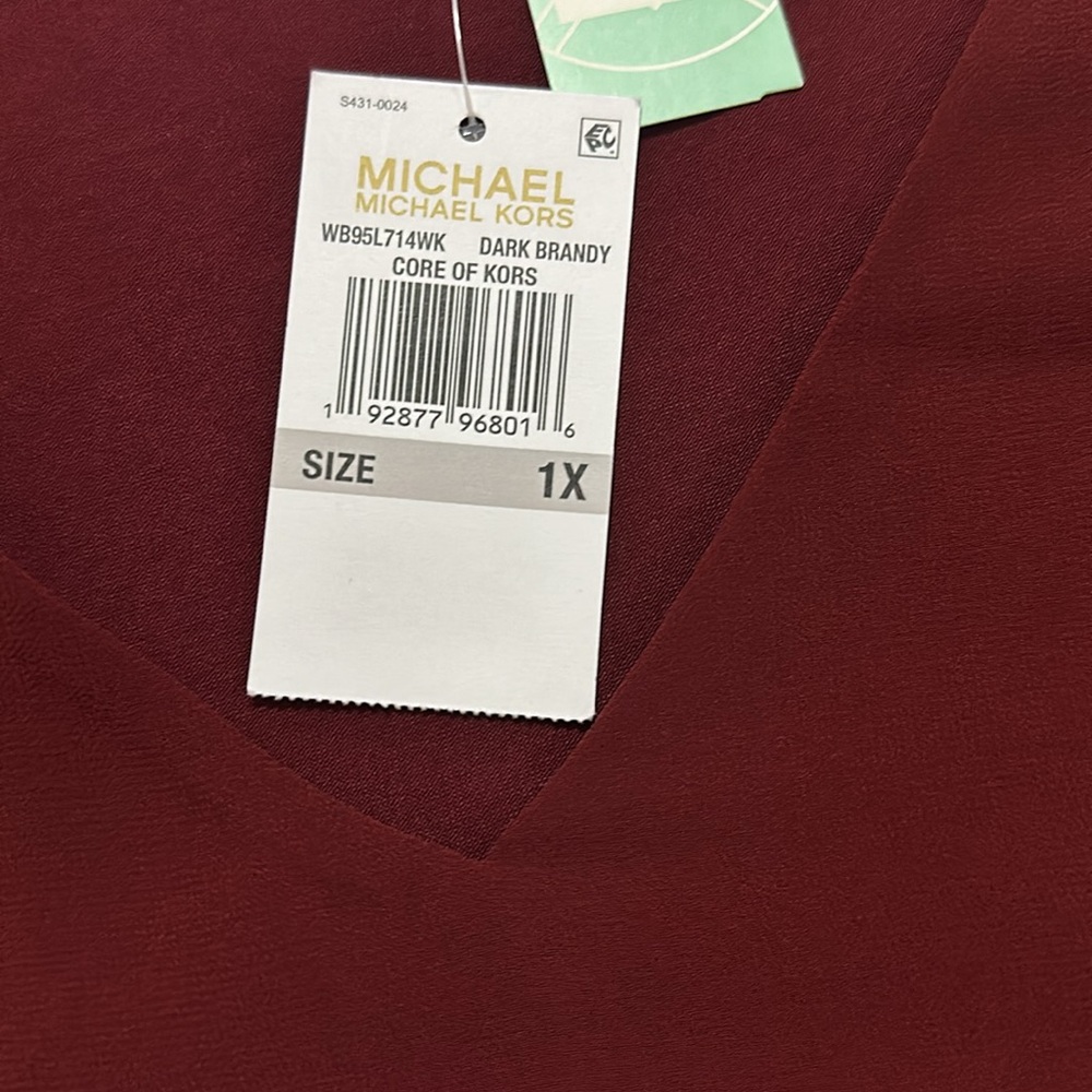 MICHAEL Michael Kors Sariya V-neck Blouse size 1X - Picture 6 of 6